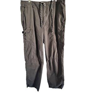 St Johns Bay Cargo Pants Women's Large gray fleece lined zip pocket